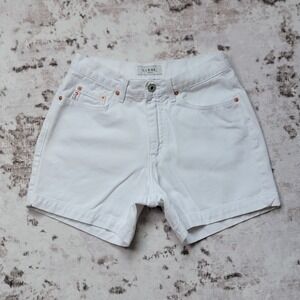 VTG Guess Jeans White Denim Shorts 27 Made in USA 1990s Retro Minimalist Coquett